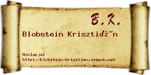 Blobstein Krisztián névjegykártya